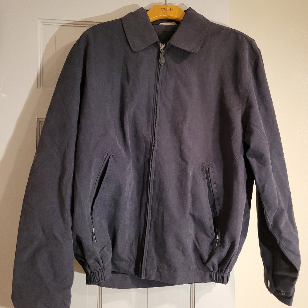 Men's London Fog black golf bomber jacket with tags size small